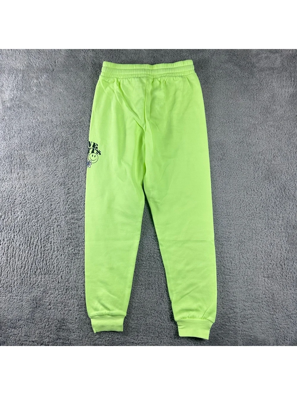 Justice Girls' Neon Green Positive Thoughts Jogger Pants Size M (10)